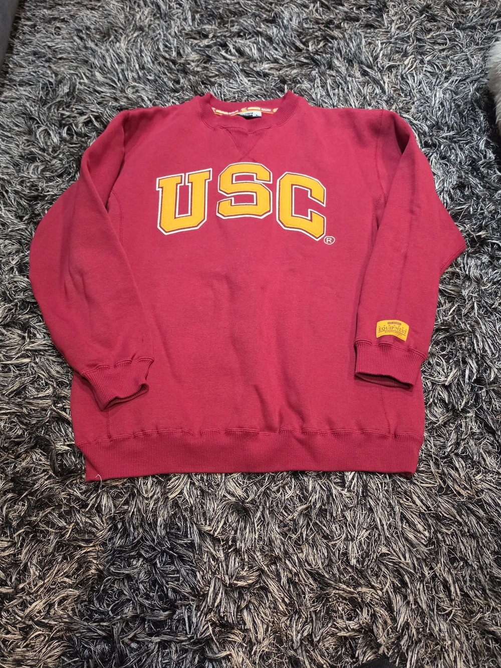 USC Maroon Crewneck Sweater with Yellow Logo